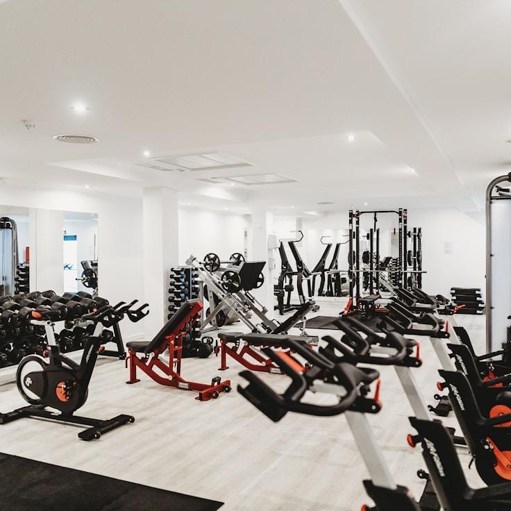 Wellness-focused fitness space with calm atmosphere